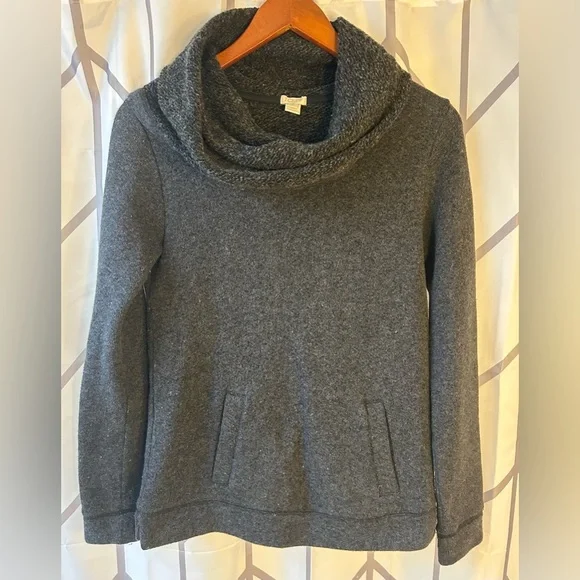 J. Crew Heather Gray Cowl Neck Sweatshirt - Picture 1 of 3